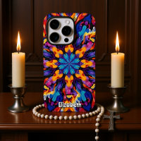 Vibrant Kaleidoscopic Abstract Mandala with Colour