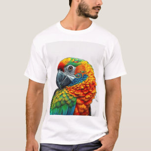 Vibrant Kaleidoscopic Parrot Pattern T-Shirt