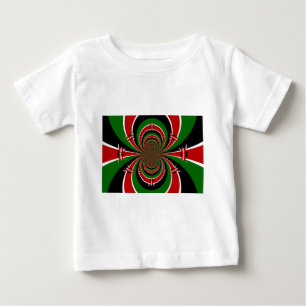 Vibrant Kenya Vision: Mirrored Kenyan Flag Art Baby T-Shirt