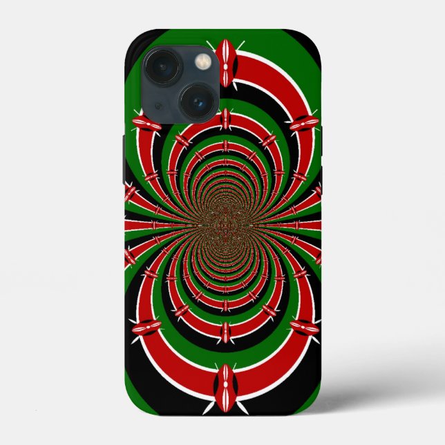 Vibrant Kenya Vision: Mirrored Kenyan Flag Art  Case-Mate iPhone Case (Back)