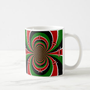 Vibrant Kenya Vision: Mirrored Kenyan Flag Art  Coffee Mug