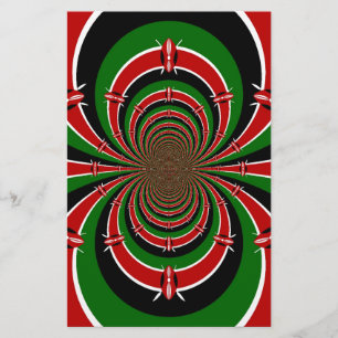 Vibrant Kenya Vision: Mirrored Kenyan Flag Art Stationery