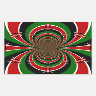 Vibrant Kenya Vision: Mirrored Kenyan Flag Art Sticker