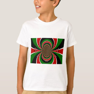 Vibrant Kenya Vision: Mirrored Kenyan Flag Art T-Shirt