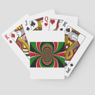 Vibrant Kenya Vision: Mirrored Kenyan Flag design Playing Cards