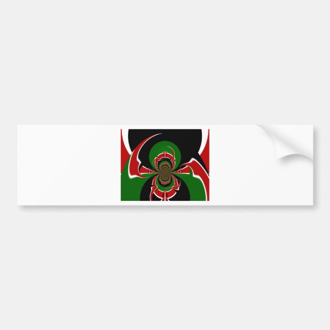 Vibrant Kenyan Flag Pattern: A Powerful Art Bumper Sticker (Front)