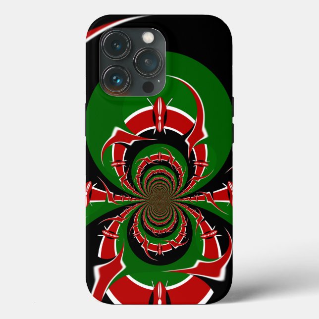 Vibrant Kenyan Flag Pattern: A Powerful Art Case-Mate iPhone Case (Back)