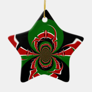 Vibrant Kenyan Flag Pattern: A Powerful Art Ceramic Ornament