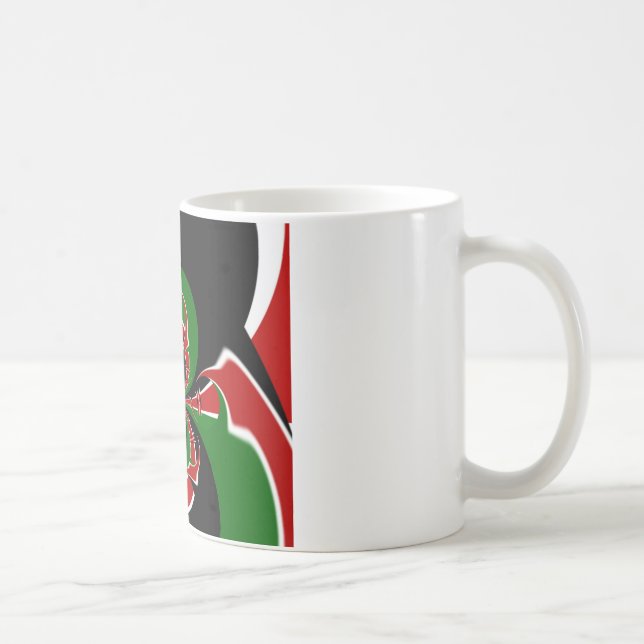 Vibrant Kenyan Flag Pattern: A Powerful Art Coffee Mug (Right)