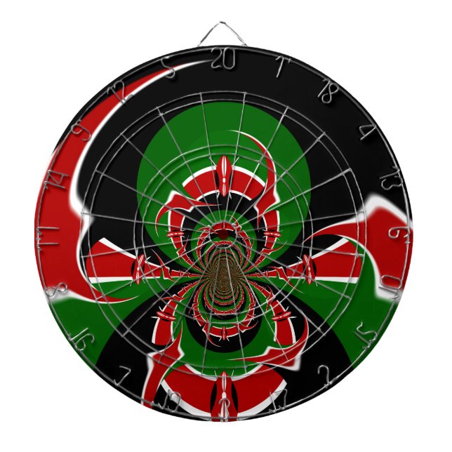 Vibrant Kenyan Flag Pattern: A Powerful Art Dartboard (Front)