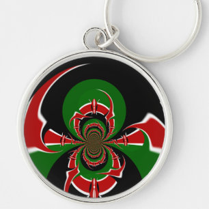 Vibrant Kenyan Flag Pattern: A Powerful Art Keychain