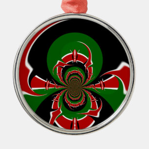 Vibrant Kenyan Flag Pattern: A Powerful Art Metal Ornament