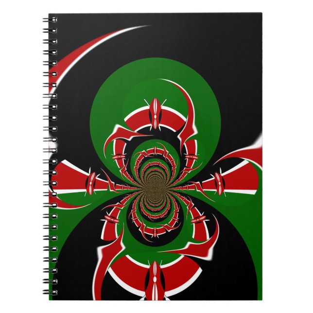 Vibrant Kenyan Flag Pattern: A Powerful Art Notebook (Front)