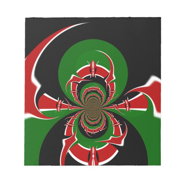 Vibrant Kenyan Flag Pattern: A Powerful Art Notepad (Front)