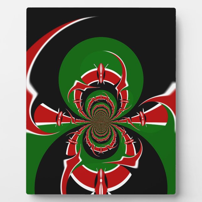 Vibrant Kenyan Flag Pattern: A Powerful Art Plaque (Front)