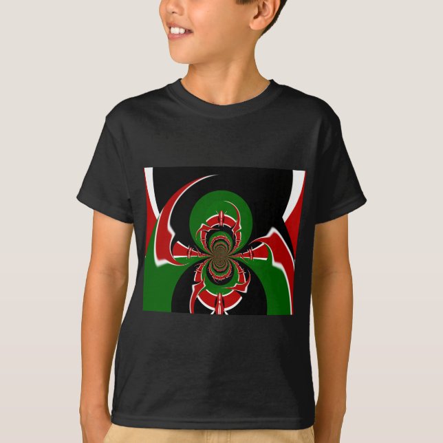 Vibrant Kenyan Flag Pattern: A Powerful Art T-Shirt (Front)