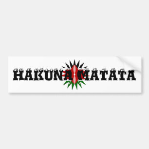 Vibrant Kenyan Flag Pattern: An 18-Star Art Bumper Sticker