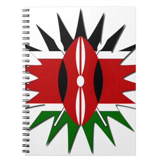 Vibrant Kenyan Flag Pattern: An 18-Star Art Notebook (Front)