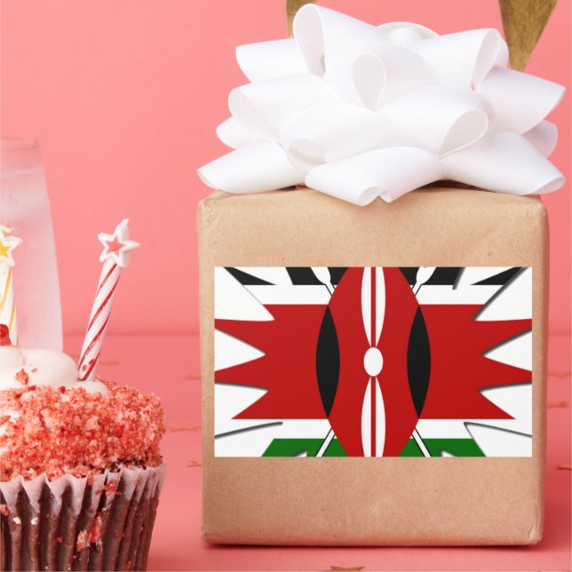 Vibrant Kenyan Flag Pattern: An 18-Star Art Sticker (Party)