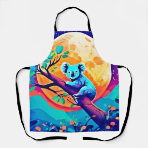 Vibrant Koala Moon Apron