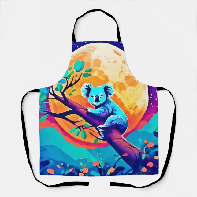 Vibrant Koala Moon Apron (Front)