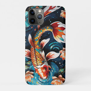 Vibrant Koi and Beautiful Flowers Aquatic Scene iPhone 11 Pro Case