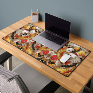 Vibrant Koi Harmony - Japanese Koi Fish Seamless Desk Mat