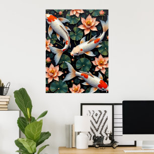 Vibrant Koi Pond Poster
