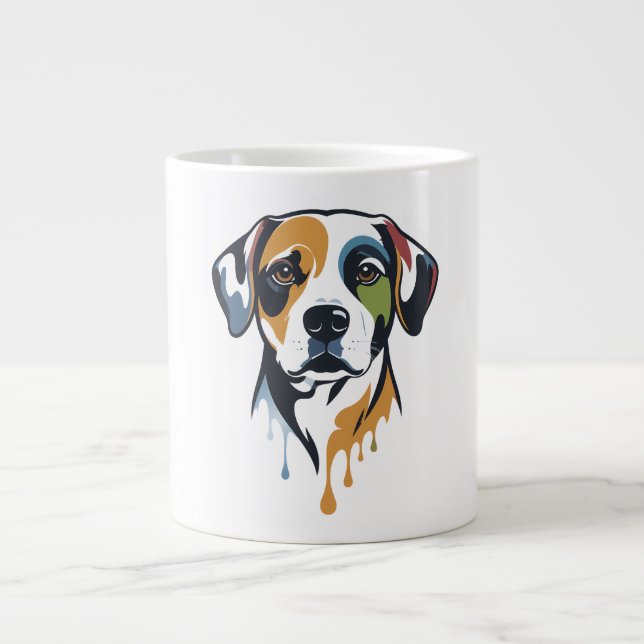 Vibrant Lab Pop Art Large Coffee Mug (Front)