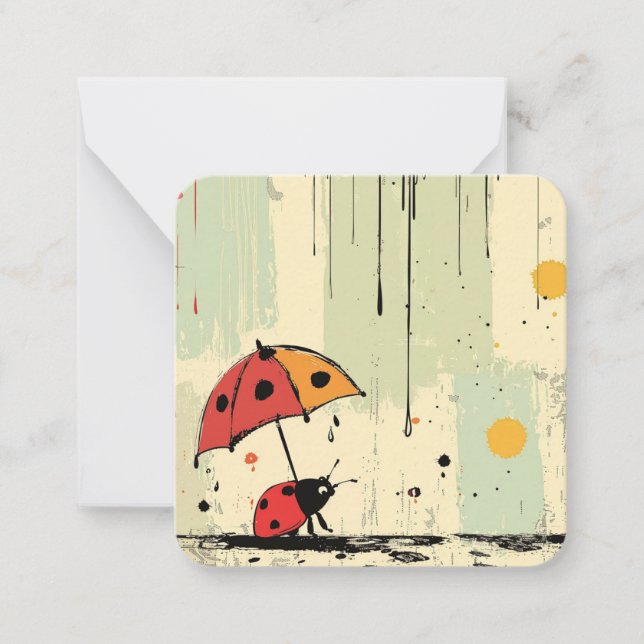 Vibrant Ladybug Delight Card (Front)