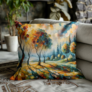 Vibrant Landscape Throw Pillow