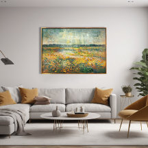 Vibrant Late Summer Field Landscape Impressionist