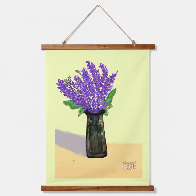 Vibrant Lavender Flowers, Nature Inspired Hanging Tapestry (Front)