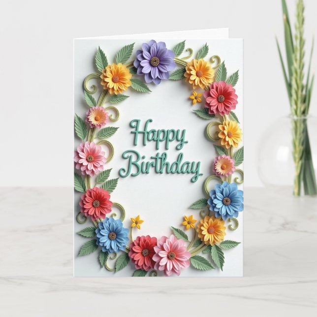 Vibrant Layered Bloom Card (Front)