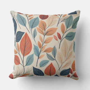 Vibrant Leaf Pattern Design Outdoor Pillow