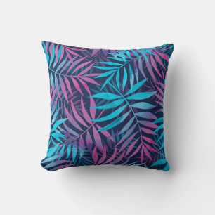 vibrant leaf pattern throw pillow