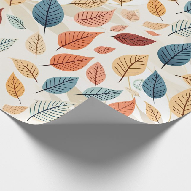 VIBRANT LEAF PATTERNS WRAPPING PAPER (Corner)