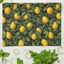 Vibrant Lemon Citrus Tree Pattern
