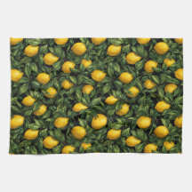 Vibrant Lemon Citrus Tree Pattern