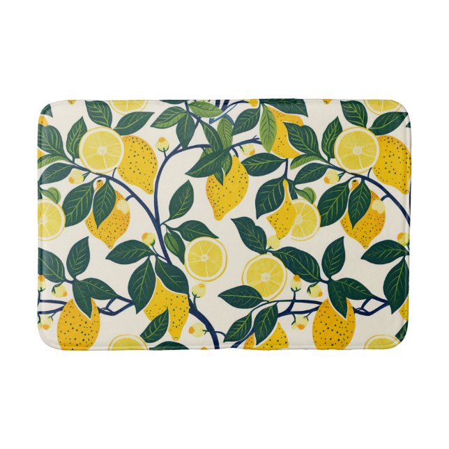 Vibrant Lemon Grove Bath Mat (Front)