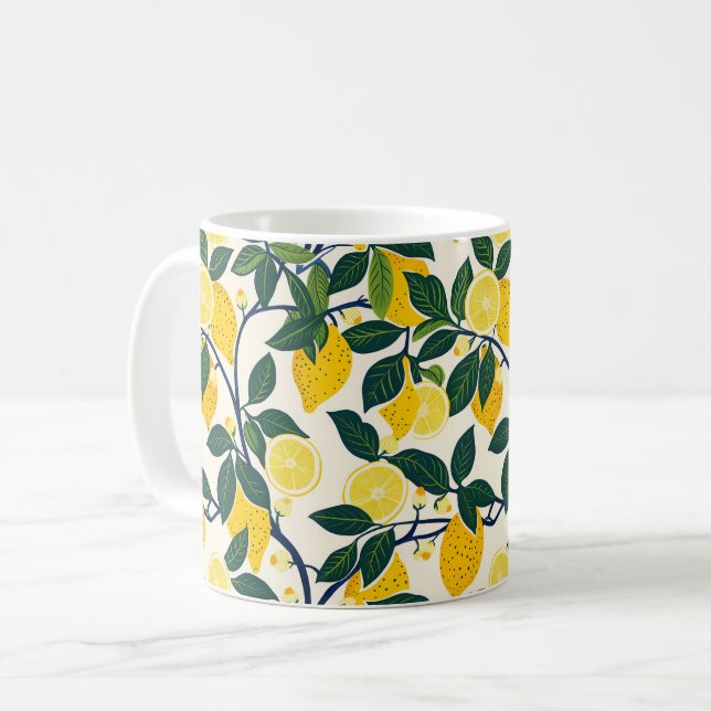 Vibrant Lemon Grove Coffee Mug (Front Left)