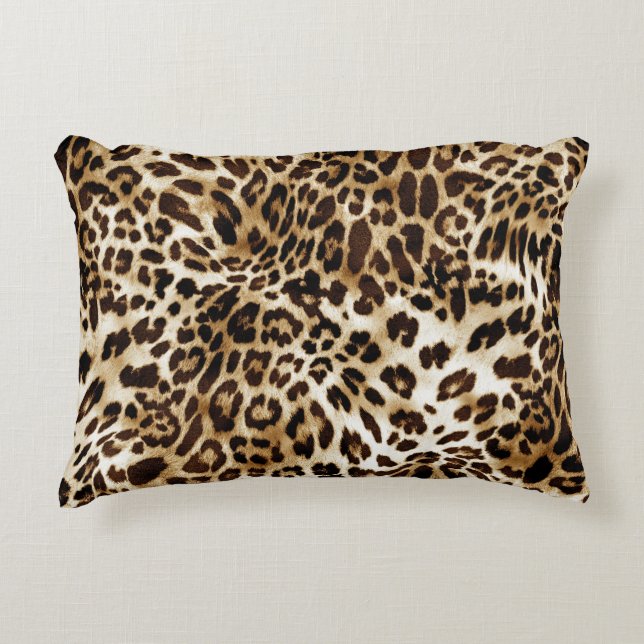 Vibrant Leopard: Colourful Textile Design. Accent Pillow (Front)