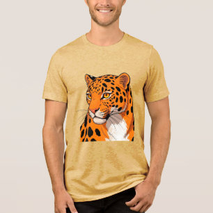 Vibrant Leopard Portrait With Bold Spots Tri-Blend Shirt