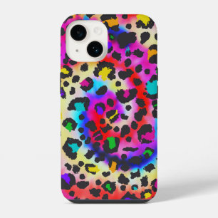 vibrant leopard print iPhone 14 case