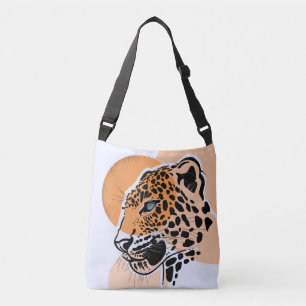 Vibrant Leopard Print Tote Bag in Bold Orange Tone