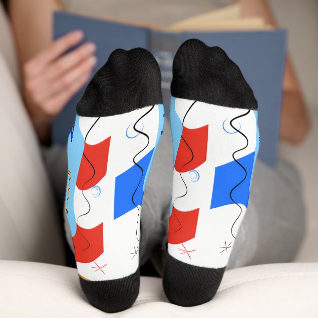 Vibrant "Less Is More" Abstract Graphic Socks (Bottom)
