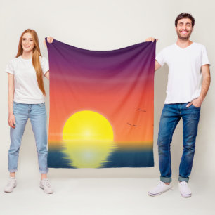 Vibrant LGBTQ Pride Flag Sunset Fleece Blanket