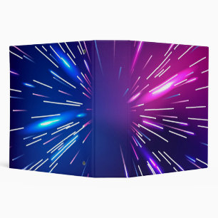 Vibrant light rays pink blue binder