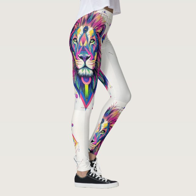 Vibrant Lion with Esoteric Symbolism Leggings (Right)