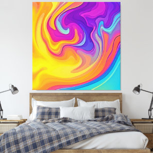 Vibrant Liquid Art Flow Canvas Print